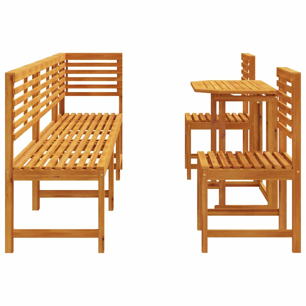 6-teiliges Garten-Esszimmer-Set - Aus solidem Akazienholz
